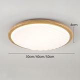 Plafón LED redondo de madera para dormitorio