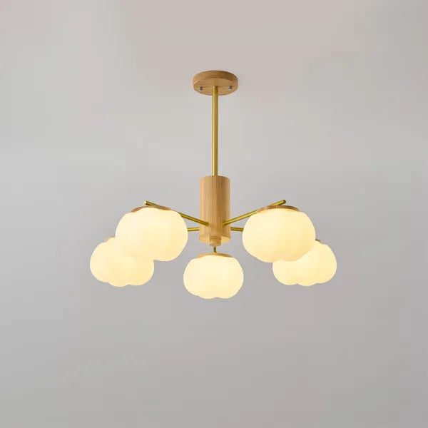 Araña creativa de madera con bolas de algodón para el salón