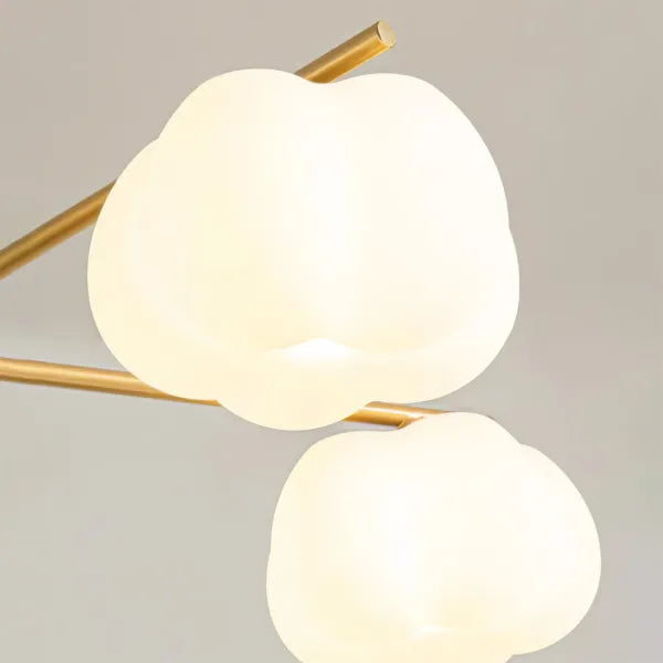 Araña creativa de madera con bolas de algodón para el salón