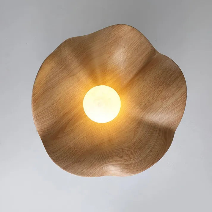 Lámpara de techo nórdica de madera de resina de loto