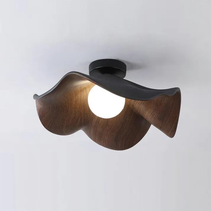 Lámpara de techo nórdica de madera de resina de loto