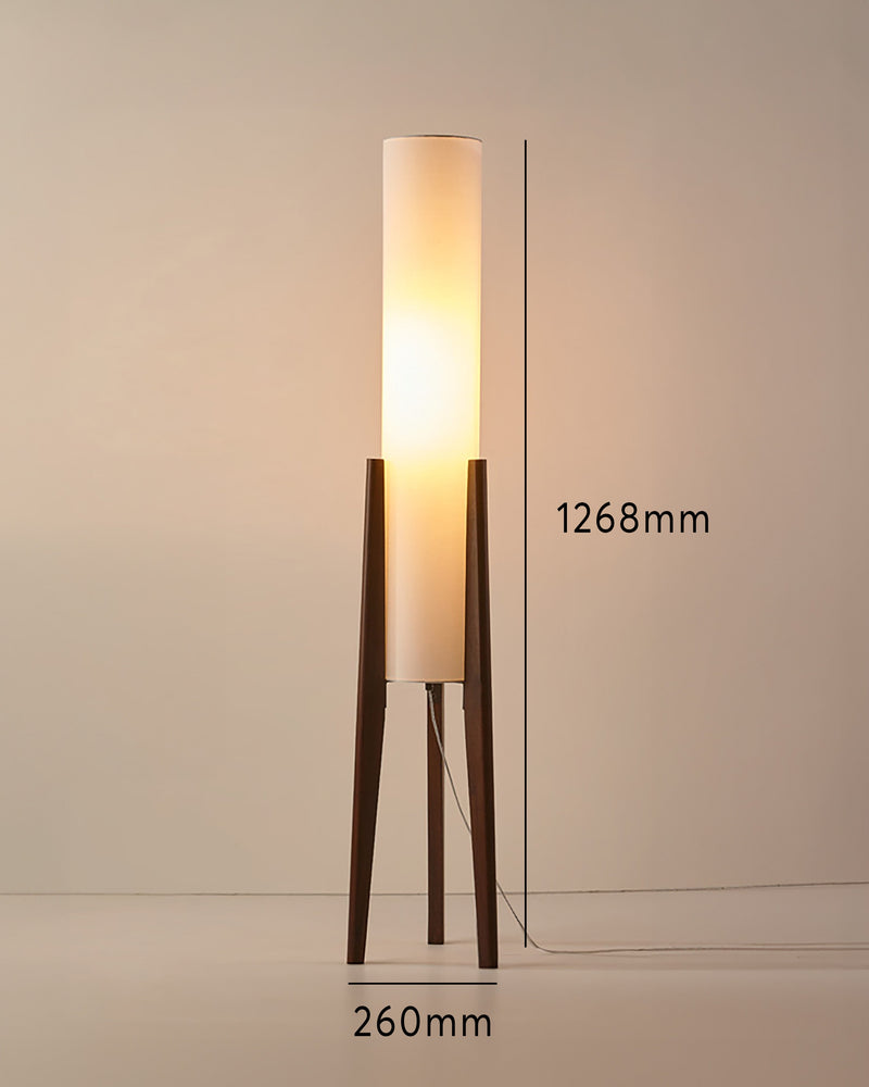 Lámpara de pie de madera maciza de nogal