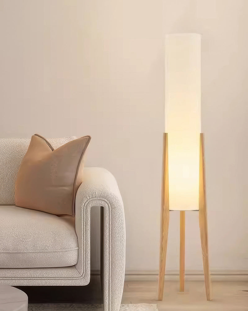 Lámpara de pie de madera maciza de nogal