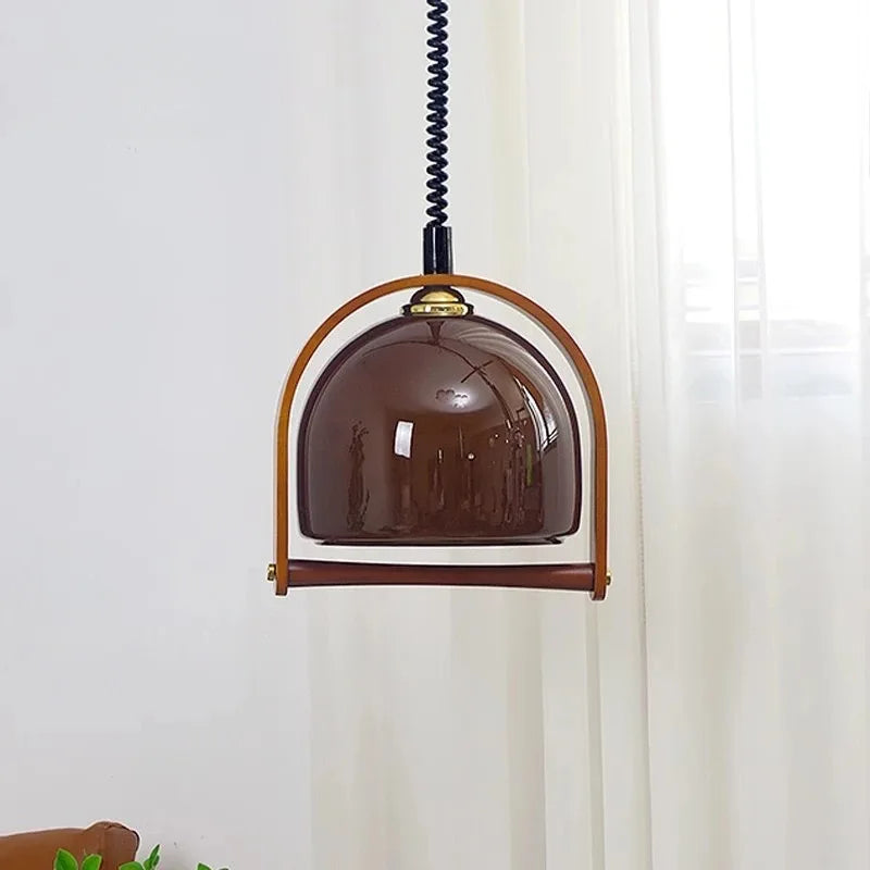 Lámparas colgantes vintage de madera Bauhaus