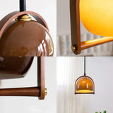 Lámparas colgantes vintage de madera Bauhaus