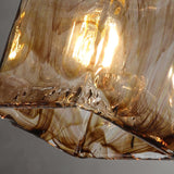 Lámpara colgante vintage de cristal marrón