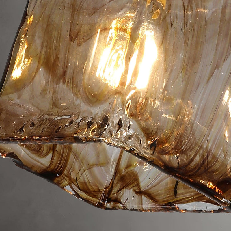 Lámpara colgante vintage de cristal marrón