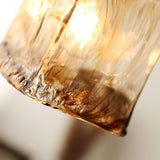 Lámpara colgante vintage de cristal marrón
