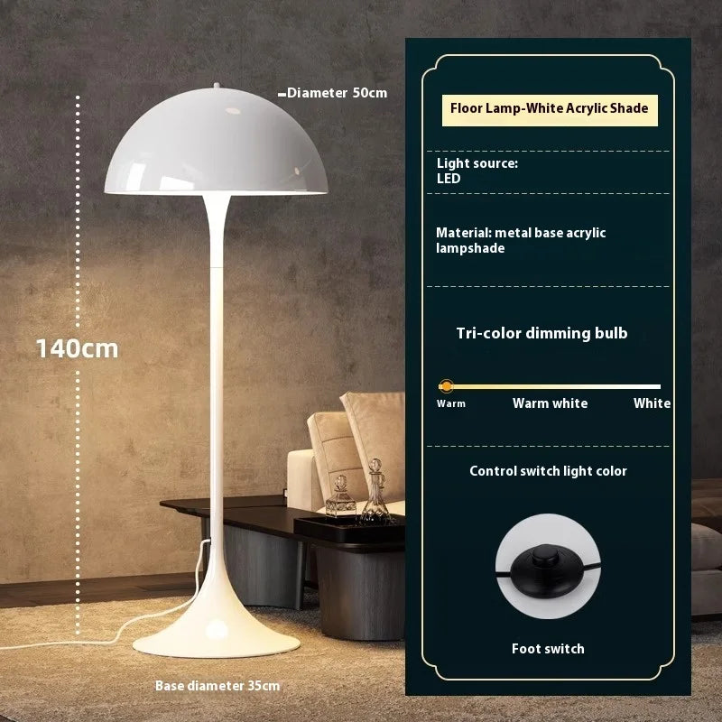 Lámpara de pie seta LED de diseño nórdico danés