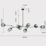 Lámpara Bifurcation Sputnik de cristal burbuja