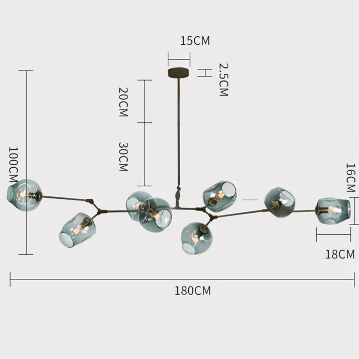 Lámpara Bifurcation Sputnik de cristal burbuja
