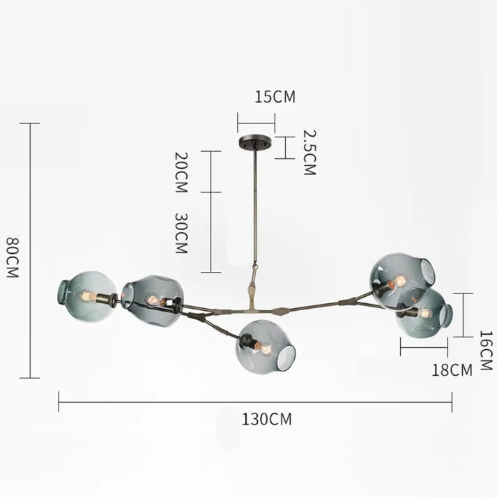 Lámpara Bifurcation Sputnik de cristal burbuja