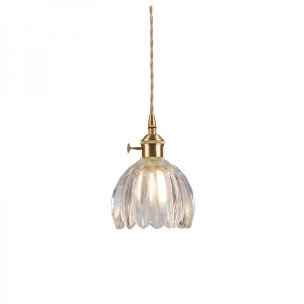 Lámpara colgante japonesa retro con flor de cristal