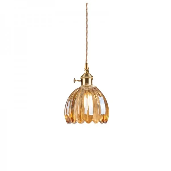 Lámpara colgante japonesa retro con flor de cristal