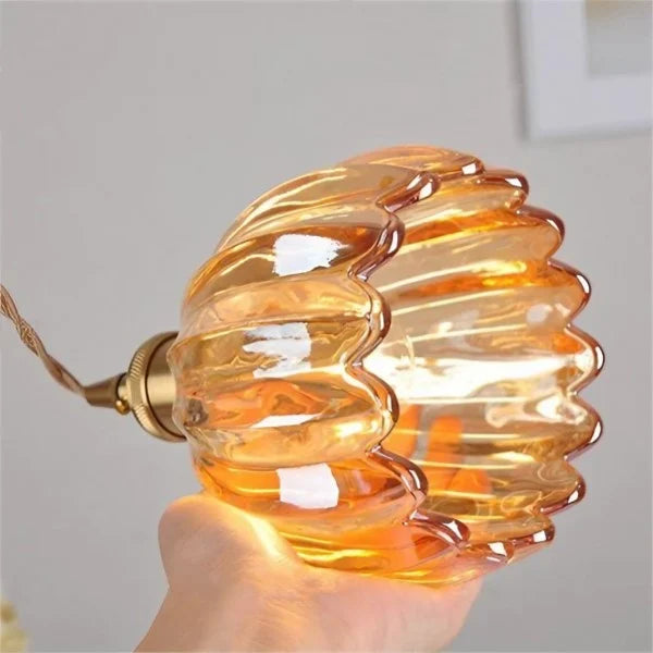 Lámpara colgante japonesa retro con flor de cristal