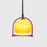 Lámparas colgantes vintage de madera Bauhaus