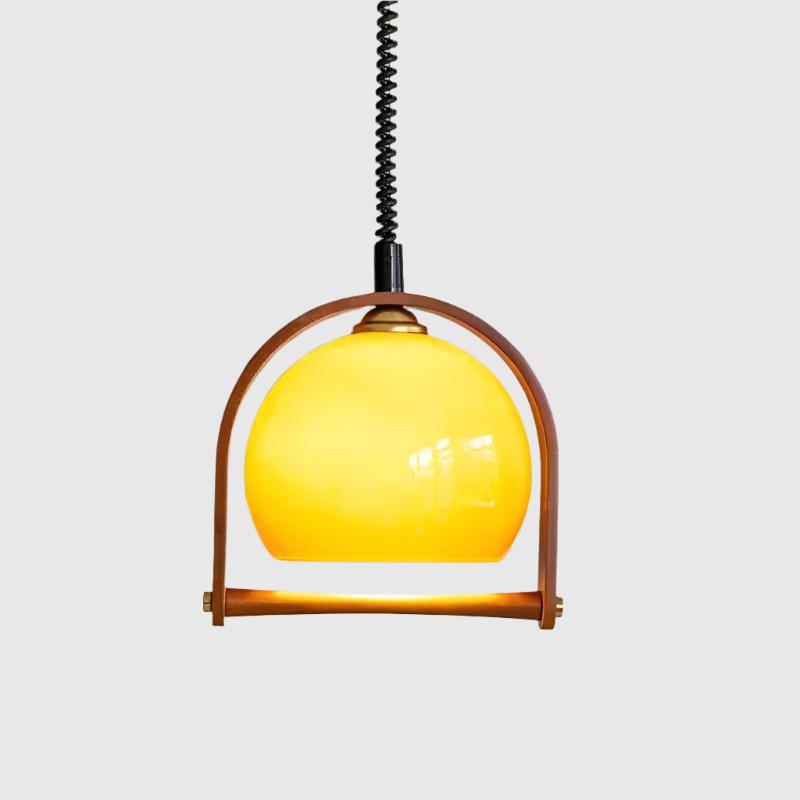 Lámparas colgantes vintage de madera Bauhaus